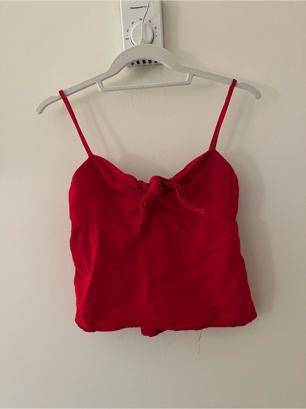 Brandy Red Tie-Front Tank